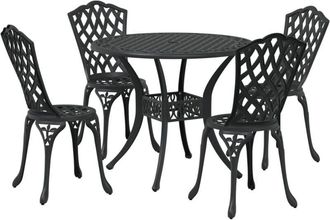 vidaXL 5-Piece Garden Dining Set - Black Cast Aluminium vidaXL
