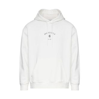 Maison Margiela Hoodies, female, White, Size: XL Mannequin Print Hooded Sweatshirt