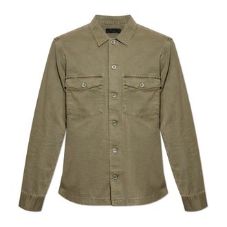 AllSaints Spotter shirt met vintage effect - Heren - Casual Overhemden - Groen - 2XL - Katoen - Overhemden