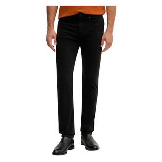 HUGO BOSS Jeans, Heren, Zwart, W40 L34, Katoen, Delaware Slim-fit Broek