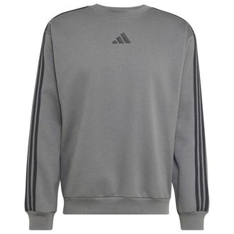 adidas Essentials 3-Stripes Fleece Sweatshirt Pullover f&uuml;r Herren | grau