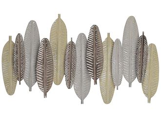 Beliani Beliani - Decorazione Da Parete Foglie Metallo Oro E Argento Moderne 66 X 37 Cm Antimony