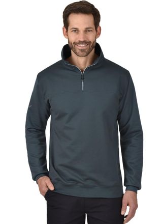 Trigema Sweatshirt TRIGEMA TRIGEMA Sweatshirt mit Reissverschluss, Herren, Gr. XXL, grau (anthrazit), 70% Baumwolle, 30% Polyester, Basic, Sweatshirts Sweatsh