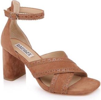 Badgley Mischka Yanni Ankle Strap Sandal in Coffee Suede at Nordstrom, Size 6.5