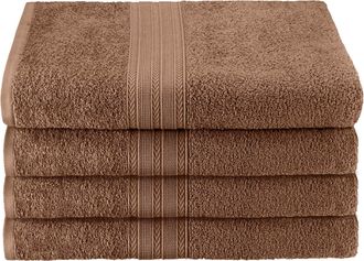 Superior Eco-Friendly Ringspun Cotton Modern Absorbent 4-Piece Bath Towel Set