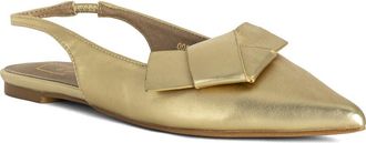 Shushop Audrey Pointed Toe Slingback Flat in Gold at Nordstrom, Size 7.5