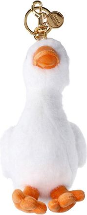 Moschino White Goose Fabric Keyring Charm