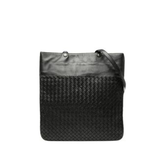 Bottega Veneta Pre-owned Woven Leather Tote Bag - Dames - Pre-owned - Zwart - Maat: ONE Size Leer