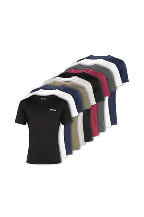 Bench Mens 10 Pack Cotton Isaac T-Shirts - Black - Size Medium