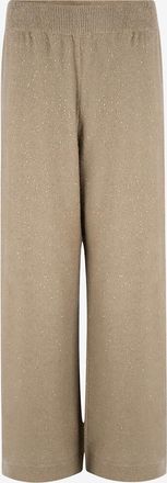 Fabiana Filippi Weite Moosstrick-Hose aus glitzerndem Wollmix