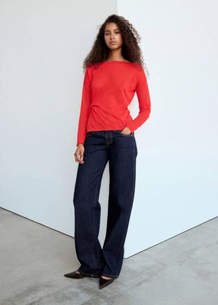 Mango Pullover maglia sottile fiocco rosso - Donna - XXS - MANGO