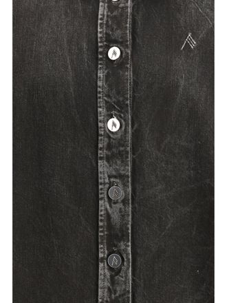 The Attico Womens Denim Shirt Black-White Cotton Black/white