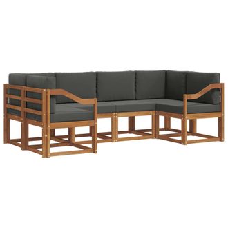 vidaXL Conjunto De Sof&aacute;s De Exterior 6 Pcs Natural Y Antracita Vidaxl