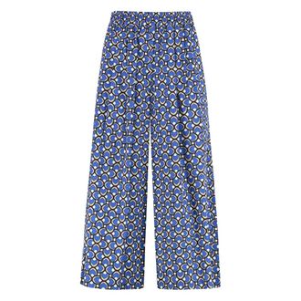 Max Mara Wide Trousers, female, Blue, Size: XS Virgin Poplin Cotton Trousers