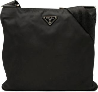 Prada Borsa a tracolla in tessuto con zip 2013-2025 - Nero