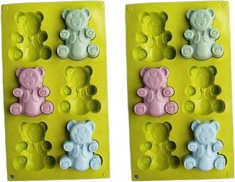 OEM Molde De Silicona Antiadherente De 2 Piezas Para Hornear Muffins, Jab&oacute;n, Cupcakes Y Gelatina, Herramienta De Cocina De Silicona, Verde