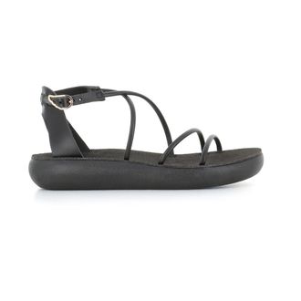 Ancient Greek Sandals Flat Sandals, female, Black, 4 UK, Black Leather Womens Sandals with High Sole