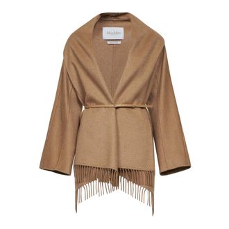 Max Mara Belted Coats, female, Brown, Size: S Mabilita Cardigan Coat