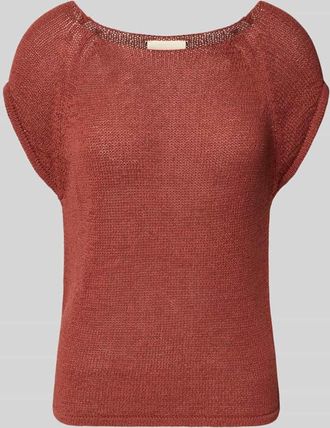 Stefanel T-Shirt in Strick-Optik mit Rundhalsausschnitt in Mittelgrau, Gr&ouml;&szlig;e XS