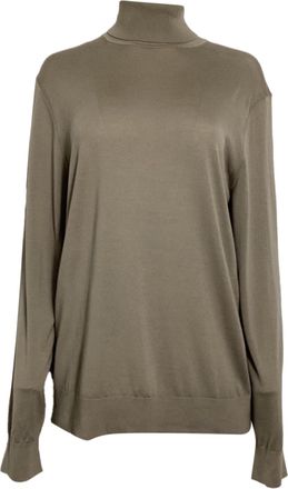Theory Turtleneck Sweater in Beige Wool