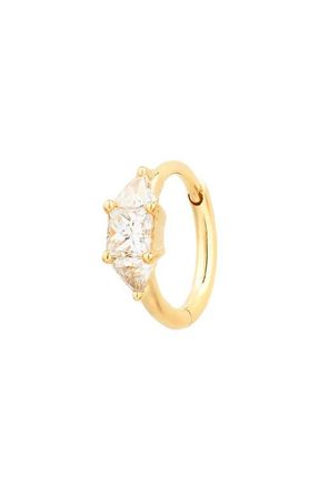 Maria Tash Diamond Huggie Hoop Earring in Yellow Gold at Nordstrom, Size 8 Mm