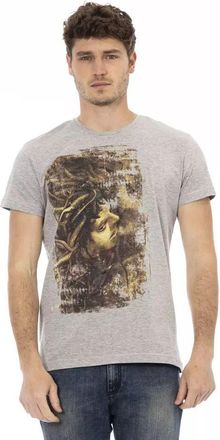 Trussardi Mens Medusa Tshirt Casual Style - Grey Cotton - Size X-Large