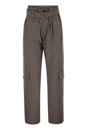 Brunello Cucinelli Brunello Cucinelli Womens Tropical Luxury Wool Utility Trousers - Grey - Size EU 38 (Womens)