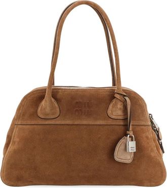 Miu Miu Vivant Su&egrave;de Tas - Dames - Schoudertassen - Bruin - ONE Size - Su&egrave;de - Tassen