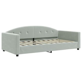 vidaXL Sof&aacute; Cama De Tela Gris Claro 100x190 Cm Vidaxl