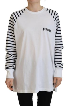 Dsquared2 Dsquared&sup2; Cotton Striped Crew Neck Short Sleeve Womens Sweater (Pre-Owned)