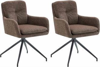 Clp Clp - Lote De 2 Sillas De Comedor Tela Pickett Marr&oacute;n