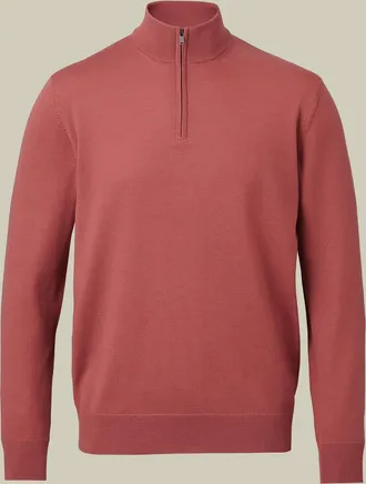 CHARLES TYRWHITT Merino Zip Neck Wool Jumper - Rust Size Small by Charles Tyrwhitt
