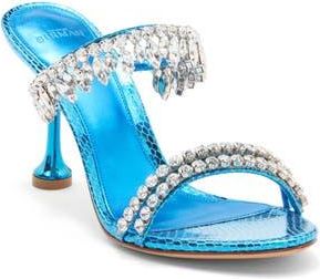 Alexandre Birman Crystal Fringe Sandal in Blue at Nordstrom Rack, Size 7.5Us / 37.5Eu