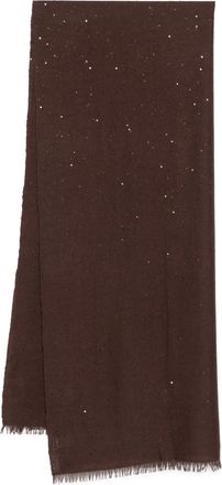 Brunello Cucinelli Sciarpa con paillettes - Marrone
