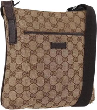 Gucci Pre-owned Canvas Crossbody Tas - Dames - Vintage Schoudertas - Beige - ONE Size - Vintage