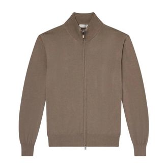 Canali Full Zip Cotton Knitwear - male - Canali - Cardigans - Brown - 2XL - Knitwear