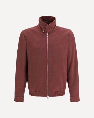Brunello Cucinelli Wool zip Jacket with high collar Male 54