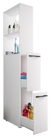 ebuy24 Vcm Gabinete De Ba&ntilde;o De Madera Muebles De Ba&ntilde;o Gabinete De Nicho Divisor De Habitaci&oacute;n Gabinete Alto Dimensiones Aprox. Al. 183 X An. 25 X P. 50 Cm - 