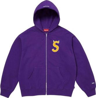 SUPREME SS26 Devil S Logo Zip Up Hooded Sweatshirt Purple SUP-SS26-134-PUR