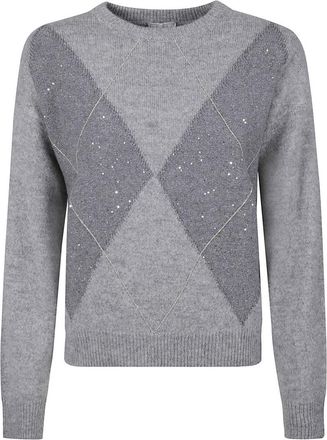 PESERICO Cashmere Knit Sweater With Diamond Pattern