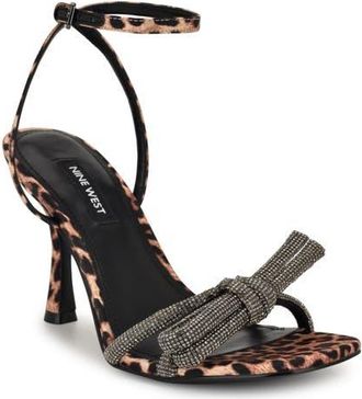Nine West Ivid Ankle Strap Sandal in Black Leopard at Nordstrom, Size 7.5