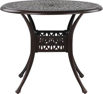 Beliani Mesa redonda de metal marr&oacute;n 4 personas