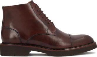 Kazar Schoenen, Heren, Bruin, 44 EU, Leer, Kazar Bruine derby platte enkellaarzen met neuskap