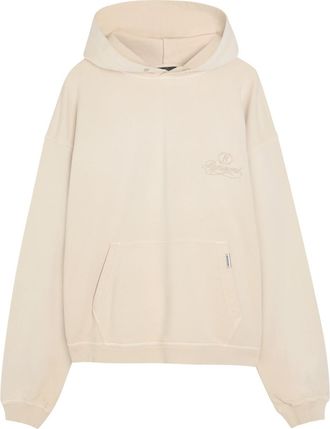 Represent Grand Vintage Embroidered Hooded Cotton Sweatshirt - Beige - XL