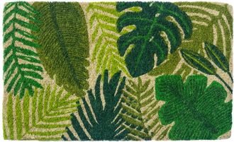 Entryways Tropical Leaves Coir Doormat