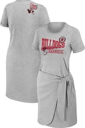 WEAR by Erin Andrews Womens WEAR by Erin Andrews Heather Gray Georgia Bulldogs Knotted T-Shirt Dress at Nordstrom, Size Xx-Large