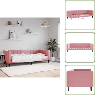 vidaXL The Living Store Letto da Giorno Rosa 80x200 cm in Velluto - Divano letto