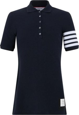 Thom Browne Textured Pique 4-Bar Polo Jurk - Dames - Polos - Blauw - S - Katoen - Tops