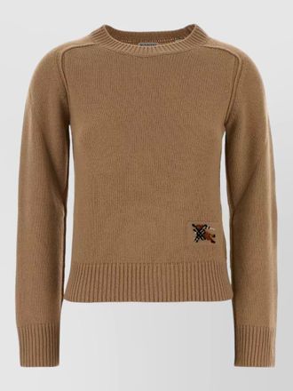 Burberry wool blend sweater ribbed cuffs hem