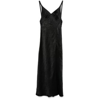 Alexander McQueen Maxi Dresses, female, Black, XS, Black V-Neck Sleeveless Floor-Length Dress